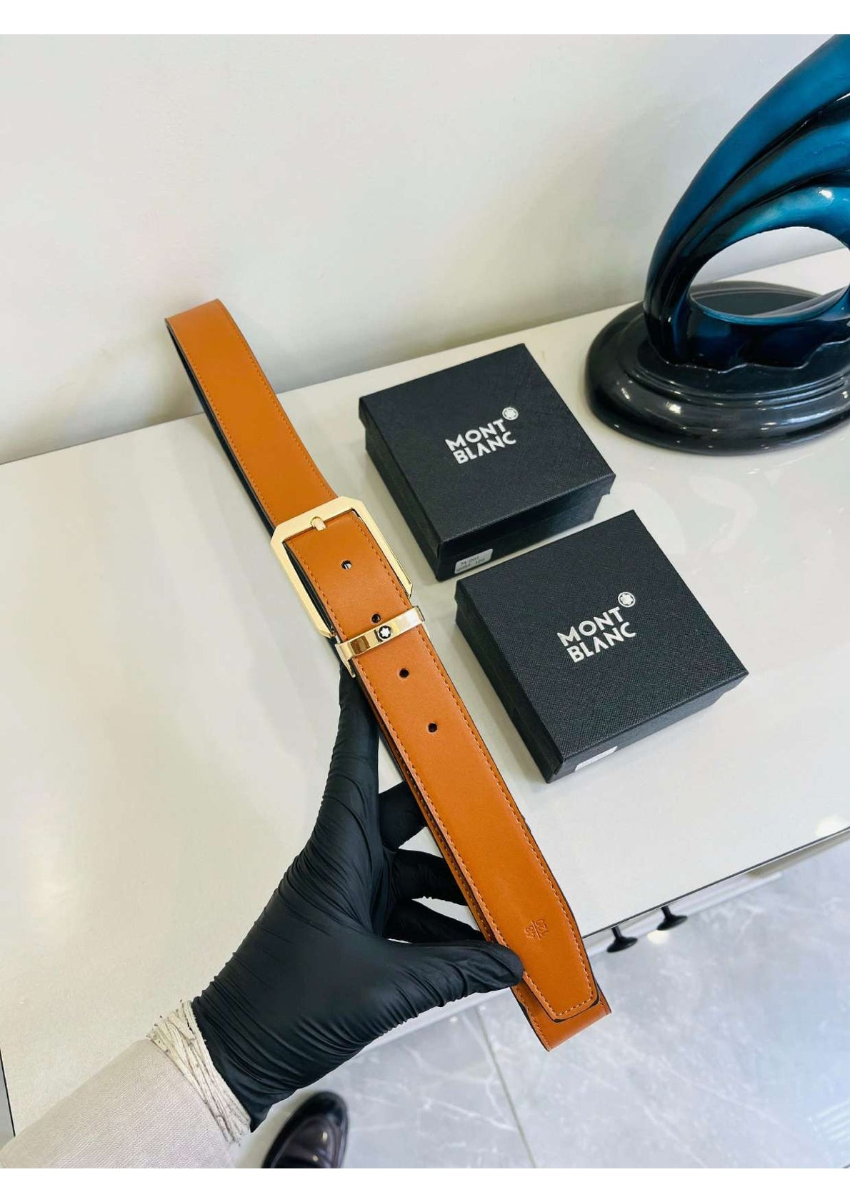 Embossed Leather Belt – Stylish & Unique Pattern