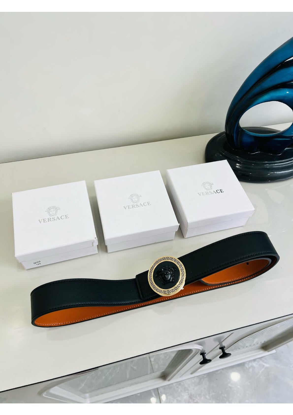 Unisex Brown & Black Leather Belt – Elegant & Functional